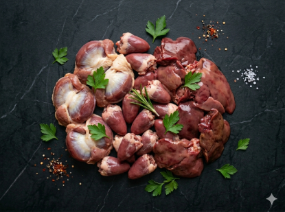 Tavuk Kalbi, Taşlık Ve Ciğeri (Köy Tavuğu)
